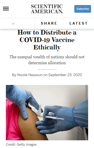 How to Distribute a COVID-19 Vaccine Ethically