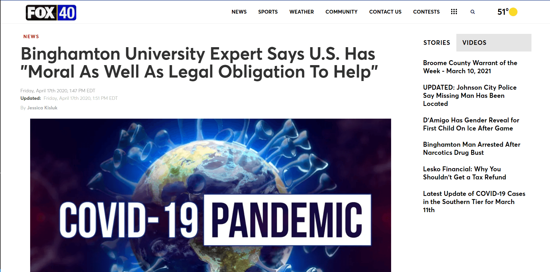BU Expert Says U.S. Has "Moral as Well as Legal Obligation to Help"