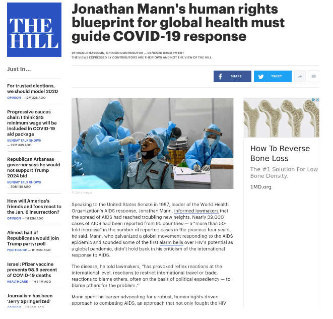 Jonathan Mann’s human rights blueprint for global health must guide COVID-19 response
